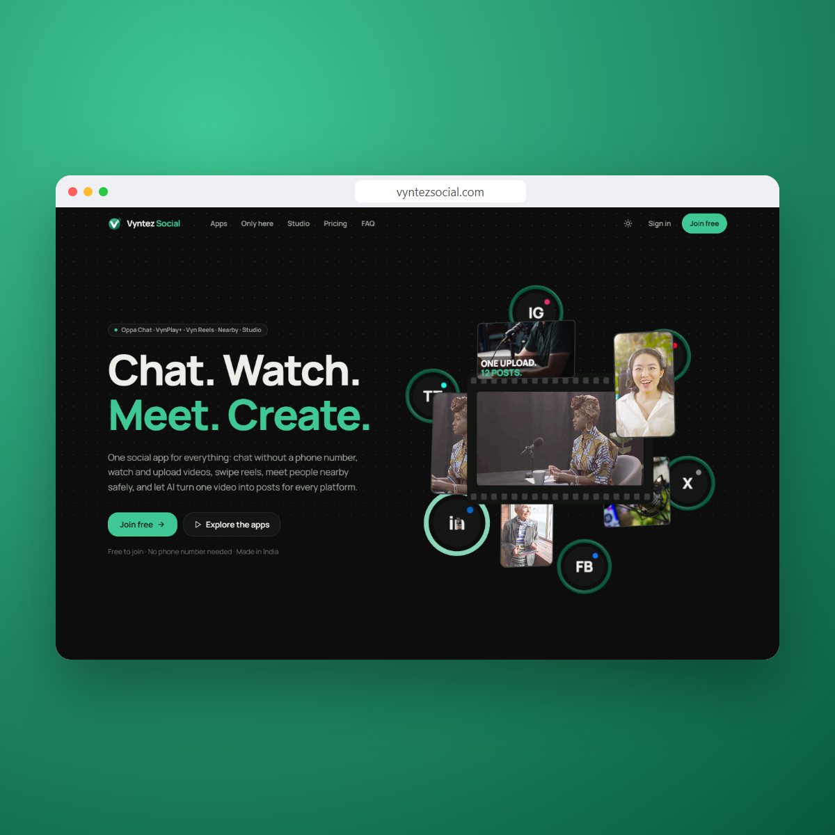 Vyntez Social product interface